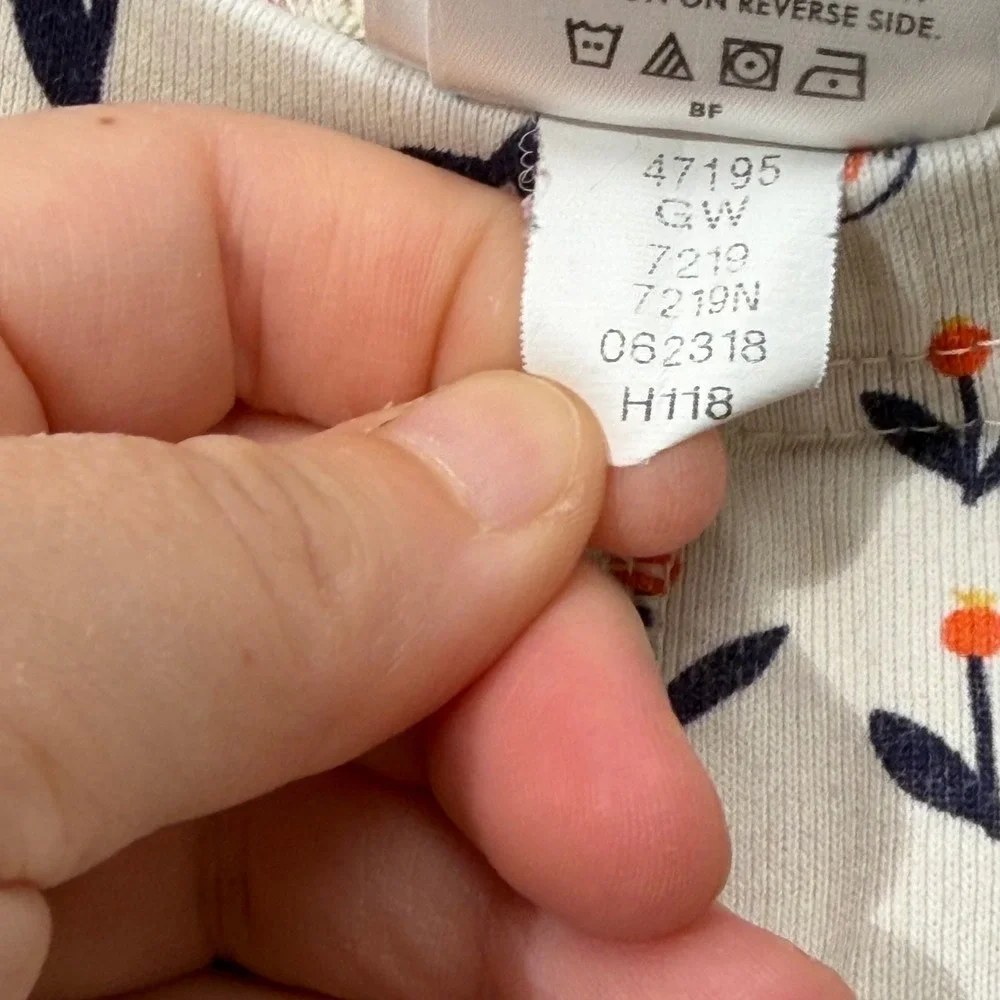 Hanna Andersson Pajama Pants Girls Size 5 White Floral Animal Organic Cotton